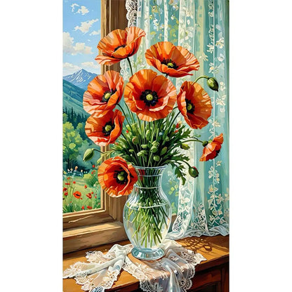 Poppy 5D DIY Diamond Art Painting Kits for Home Wall Decoration 40x70cm