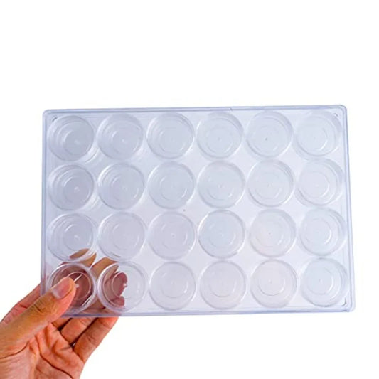 Modern Clear 24pc Screw-Top Embroidery Diamond Painting Storage Containers Jars Art Craft Accessories Jewelry Storage Bottles H