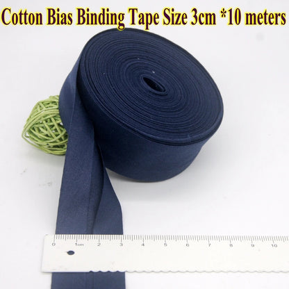30mm x 10m Cotton Bias Binding Tape DIY Handmade Sewing for Children's clothing quilts tablecloth edge strip
