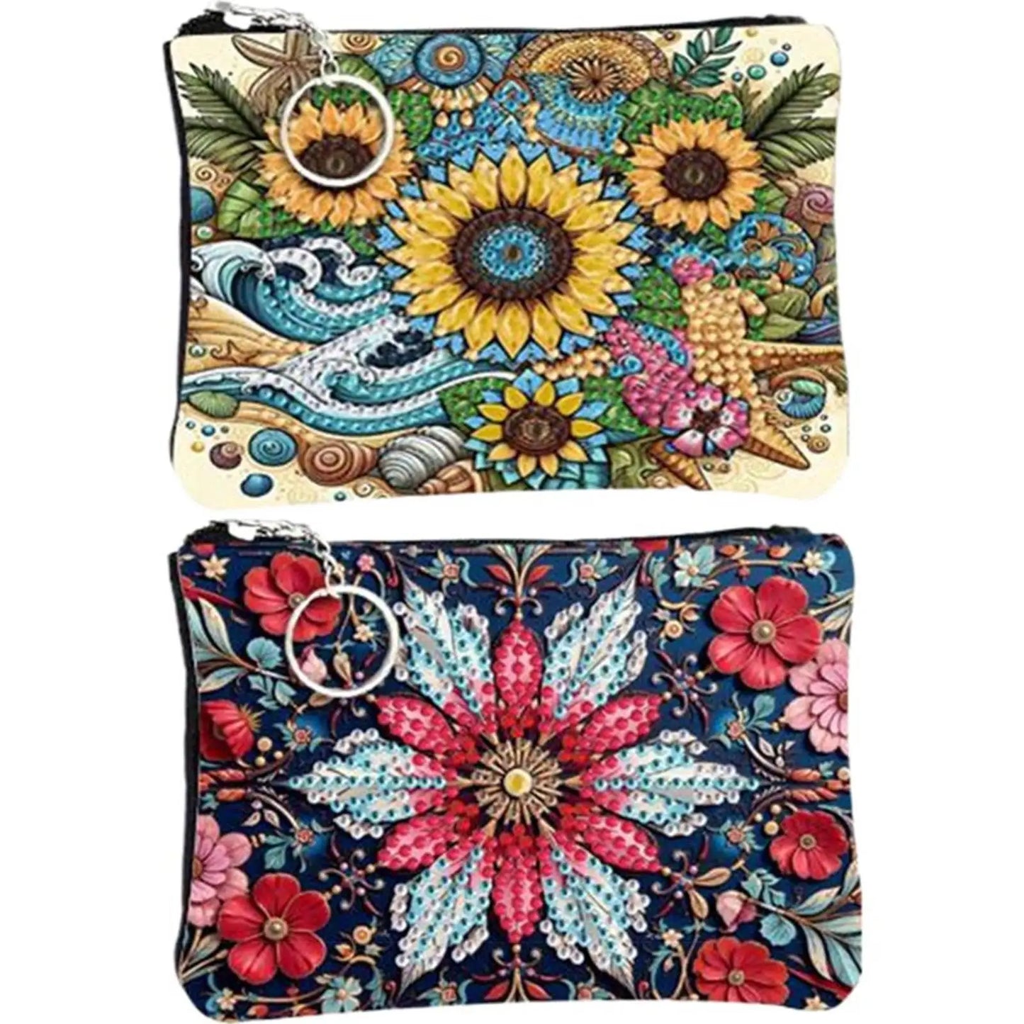 DIY Diamond Painting Creative Rhinestone Handbag Zipper Closure 5D Diamond Painting Coin Pouch for Cash Carry Daily Use Travel