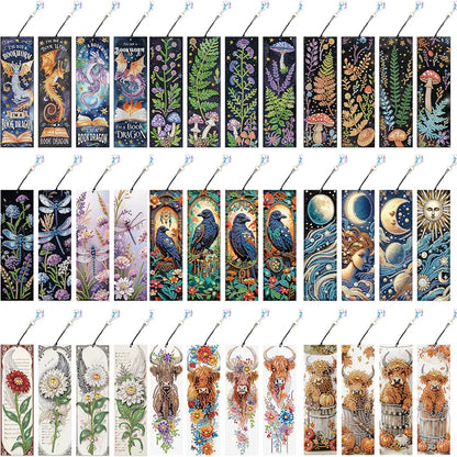 4Pcs Special Shape Book Dinosaur DIY Bookmarks Diamond Painting Kits Diamond Painting Bookmark Making Kit for Adults Beginners