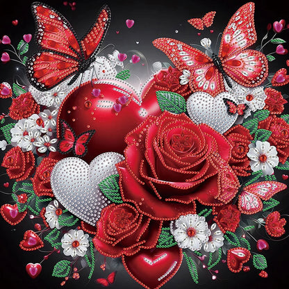 4Pcs 40x40cm Flower 5D DIY Special Shape Crystal Partial Diamond Painting Kit