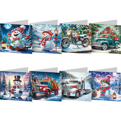 8/12Pcs 5D Rhinestone Embroidery Arts Cards Kits