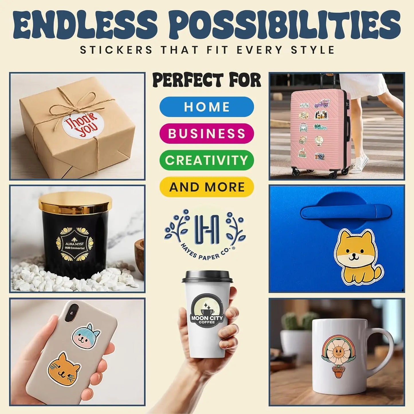 Printable Vinyl Sticker Paper for Inkjet Printer, Glossy Waterproof Self-Adhesive Sheets for Cricut, Labels & Water Bottle