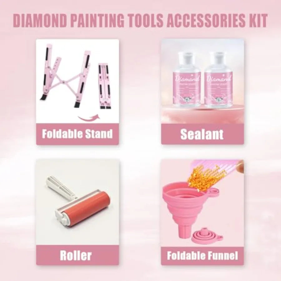 150 Pcs All Inclusive Diamond Painting Tool Kit Diamond Art Accessories Kit Including A4 LED Light Pad KitBracket Convex Point