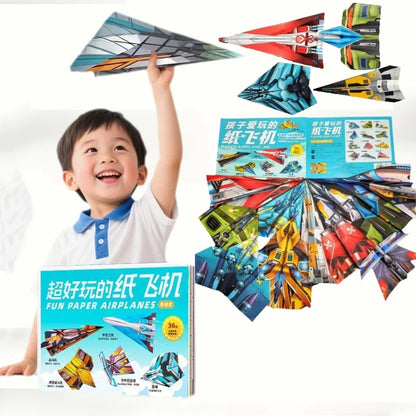 Kids DIY Paper Airplane Kit 36Pcs Full Color Origami Parent-child Educational Toy Hands-on Ability Puzzle Toy