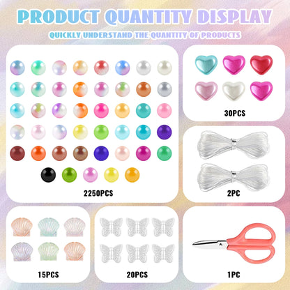 und Bead Set With Hole ABS Imitation Pearl Beads For DIY Crafts Making Sewing Garment Decoration Bead