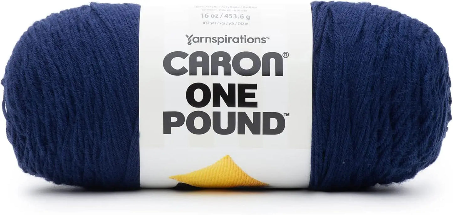 Midnight Blue Acrylic Yarn - 2 Pack, 454g Each, Worsted Weight for Knitting and Crochet Projects