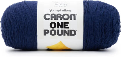Midnight Blue Acrylic Yarn - 2 Pack, 454g Each, Worsted Weight for Knitting and Crochet Projects