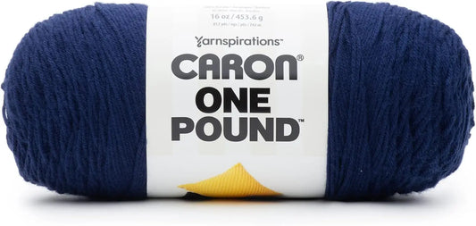Midnight Blue Acrylic Yarn - 2 Pack, 454g Each, Worsted Weight for Knitting and Crochet Projects