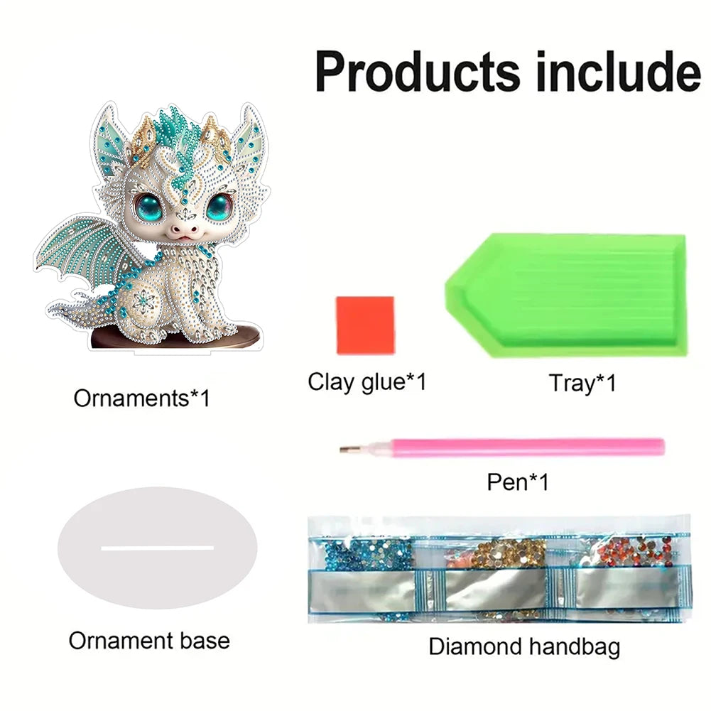 2D Flat Zodiac Animal DIY Desktop Diamond Art Kits Acrylic