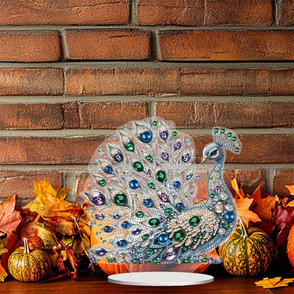 1 Piece DIY Peacock Diamond Art Table to Decorate Adult Single