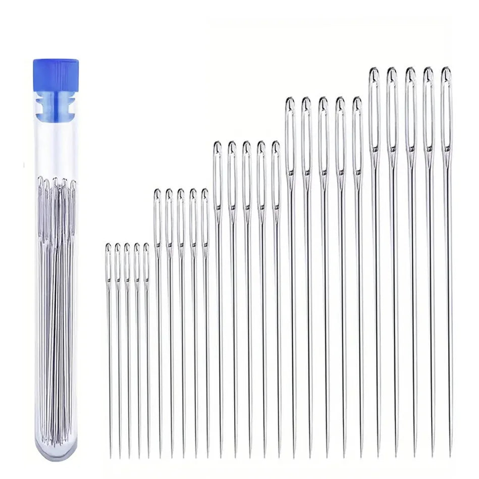 Big eye needle bottle set of 18 pieces, available in all sizes and lengths, with new home hand sewing needles and hand sewing ne
