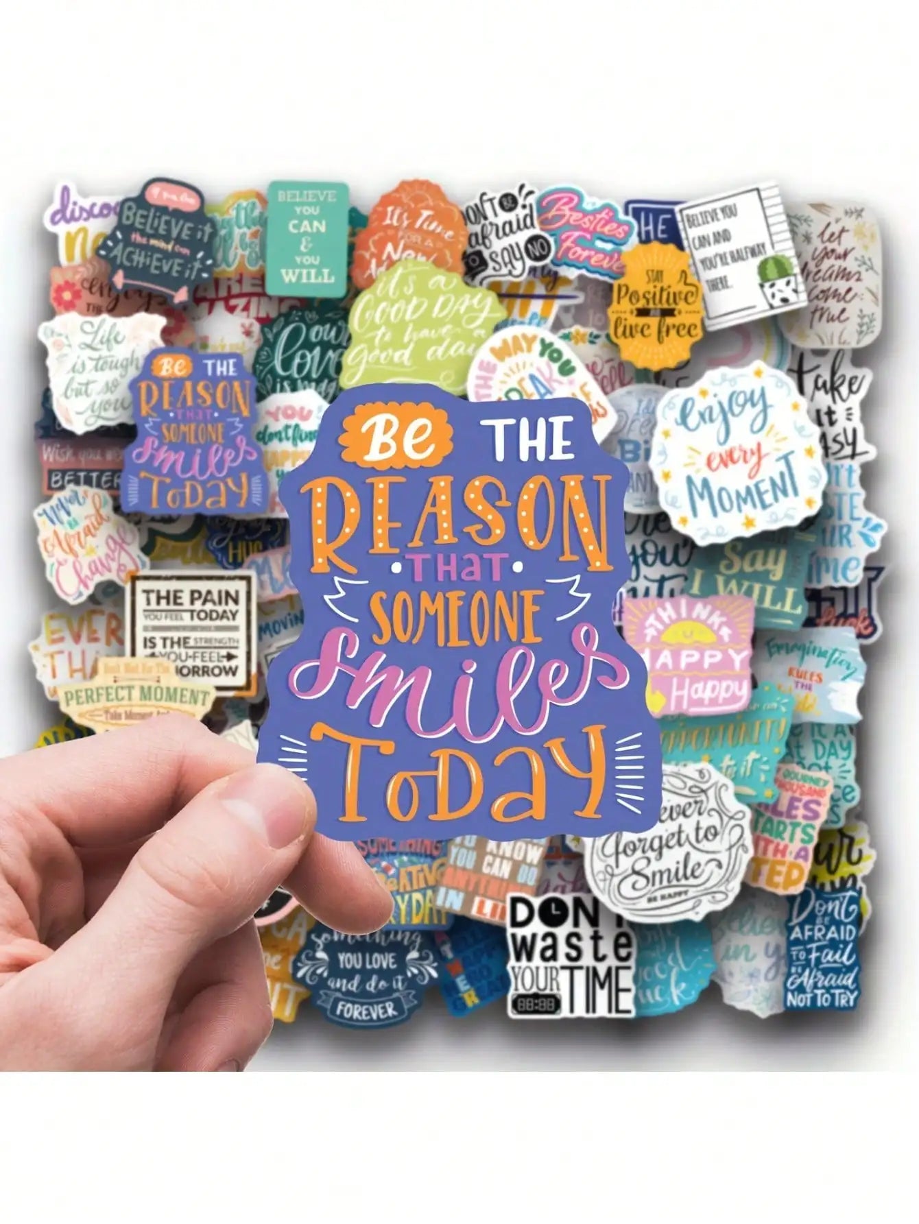 50/100Pcs Motivational Vinyl Stickers Pack f
