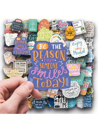50/100Pcs Motivational Vinyl Stickers Pack f