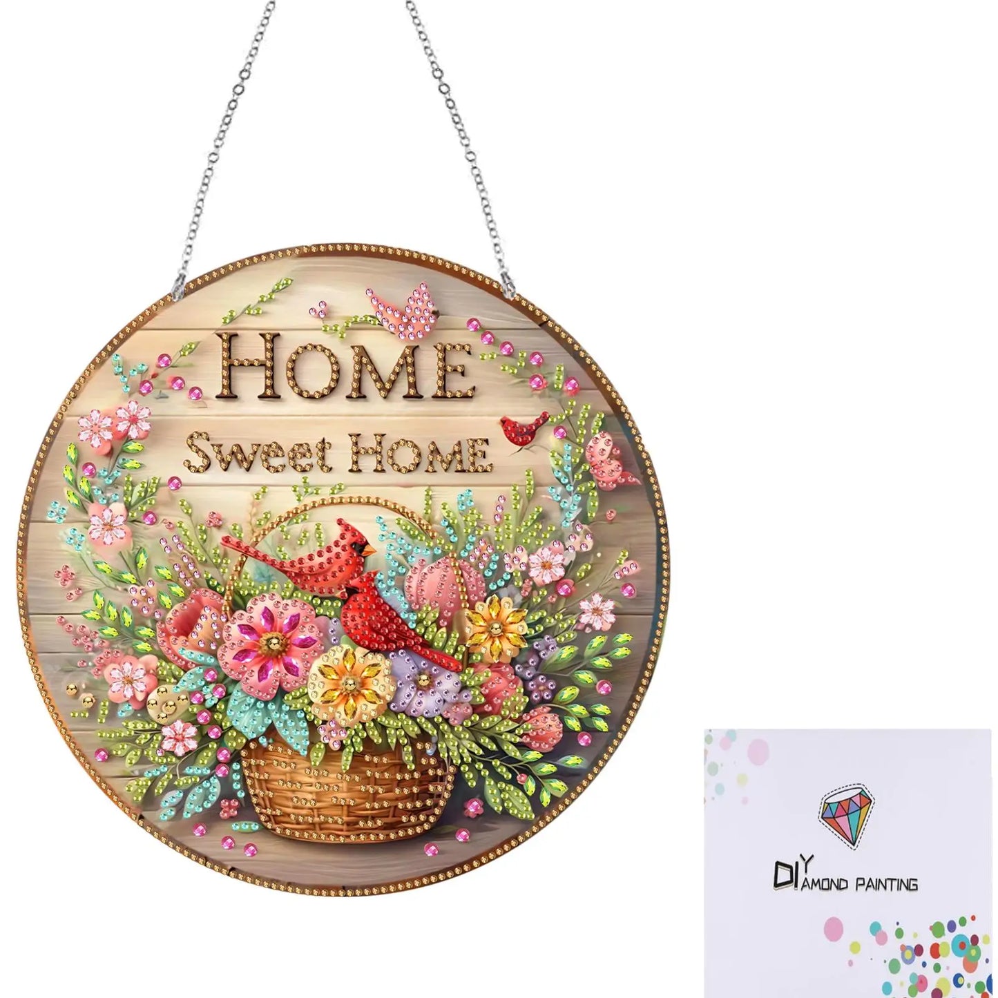Acrylic Diamond Painting Home Decor 5D DIY Diamond Painting Dots Pendant Rhinestone Diamond Art Window Pendants for Window Decor