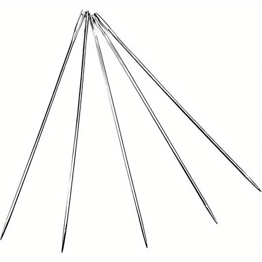 55-Piece Stainless Steel Hand Sewing Needles Set, Large Eye Needles for Embroidery & Sewing, Multi Sizes, White Packaging, Non-R