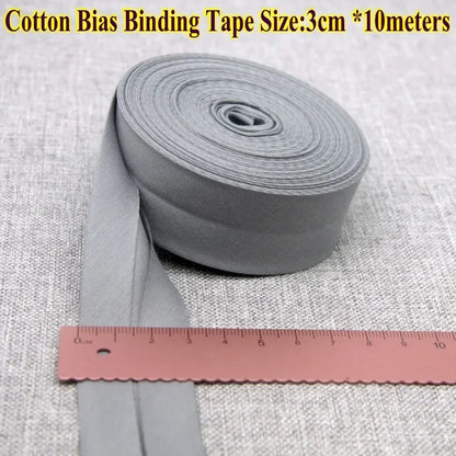 30mm x 10m Cotton Bias Binding Tape DIY Handmade Sewing for Children's clothing quilts tablecloth edge strip