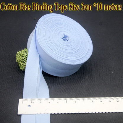 30mm x 10m Cotton Bias Binding Tape DIY Handmade Sewing for Children's clothing quilts tablecloth edge strip