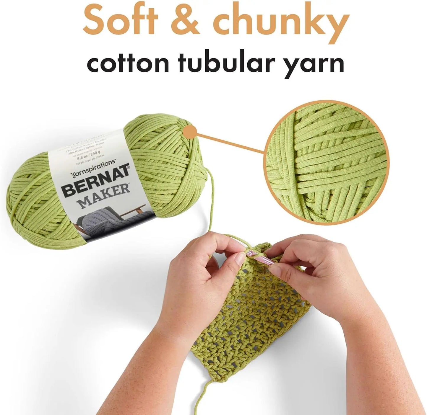 Bulky Cotton Nylon Yarn - 250g/8.8oz, 290m/317yd for Knitting Crochet Amigurumi