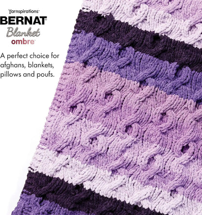 Ombre Eggplant Yarn - 2 Pack, 300g/10.5oz Polyester Super Bulky for Knitting and Crochet