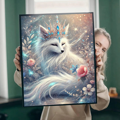 5D DIY Diamond Painting Cross Stitch Animal Fox The Crown Diamond Mosaic Embroidery  Kit Full Crystal Art Handmade Gift