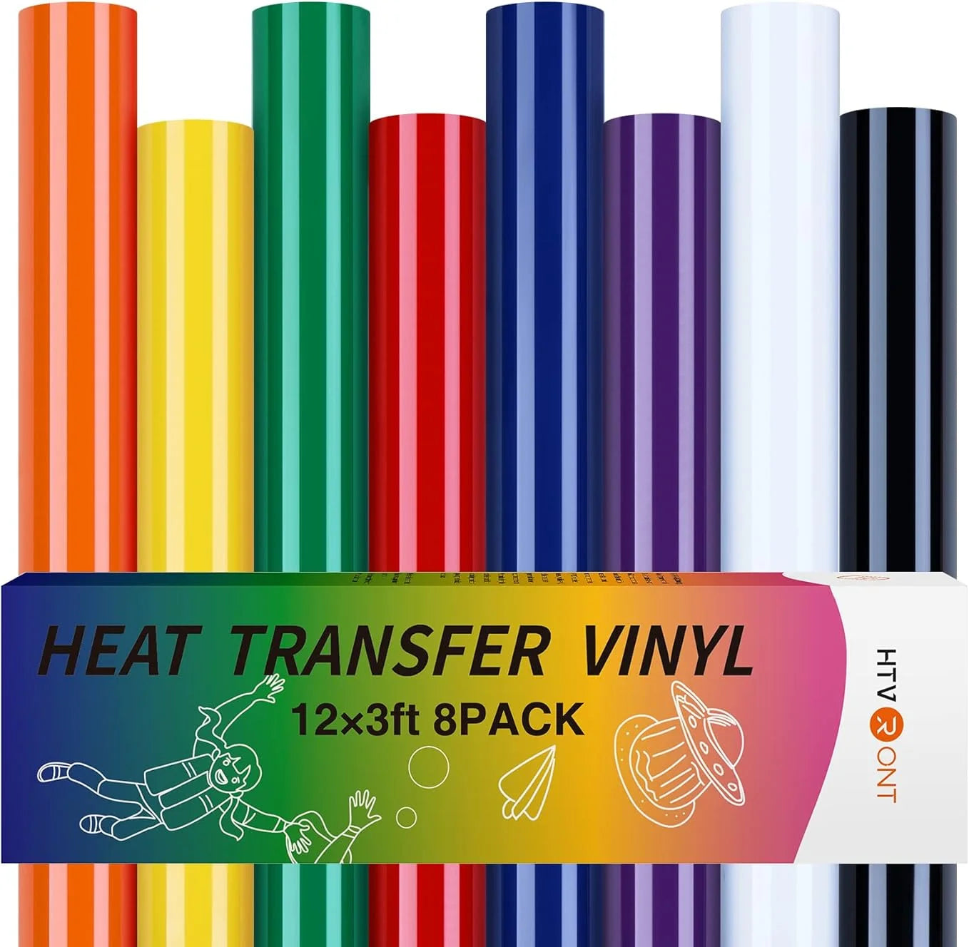 HTVRONT 12 in x 3 FT HTV Heat Transfer Vinyl Iron on Vinyl Easy to Use