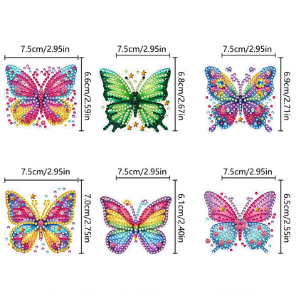 6 Pcs Full Drill Fridge Magnets Sticker Car Butterfly Dragonfly Diamond Painting Magnets Refrigerator for Adults  Beginners