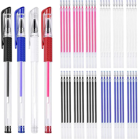4 Pieces Heat Erasable Pens for Fabric with 28 Refills Fabric Marking Pens Fabric Markers for Quilting Sewing DIY Dressmakin