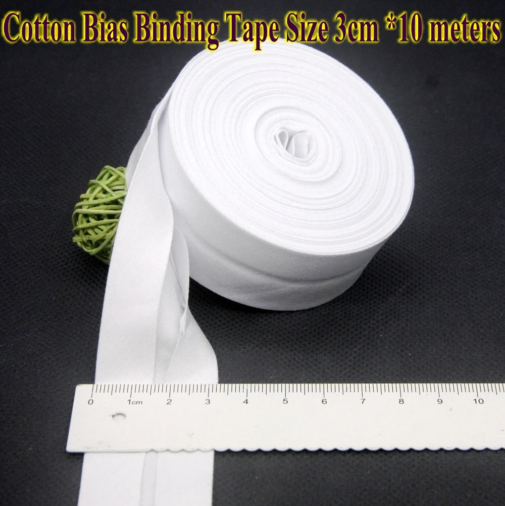 30mm x 10m Cotton Bias Binding Tape DIY Handmade Sewing for Children's clothing quilts tablecloth edge strip