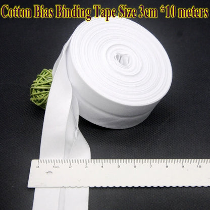30mm x 10m Cotton Bias Binding Tape DIY Handmade Sewing for Children's clothing quilts tablecloth edge strip