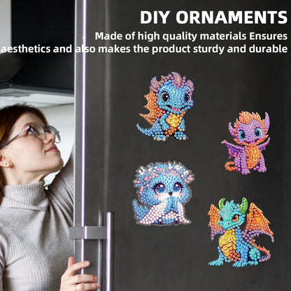 12PCS 2D Flat DIY Diamond Painting Refrigerator Magnet Diamond Art Kits Crystal Refrigerator Magnet for Home Kitchen Decoration