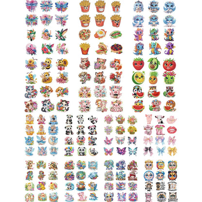 12PCS 2D Flat DIY Diamond Painting Refrigerator Magnet Diamond Art Kits Crystal Refrigerator Magnet for Home Kitchen Decoration