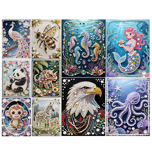 Animal Special Shaped 5D DIY Partial Drill Pearl Gem Diamond Art Painting Kit for Adults Beginners Home Decor 11.81x15.75in