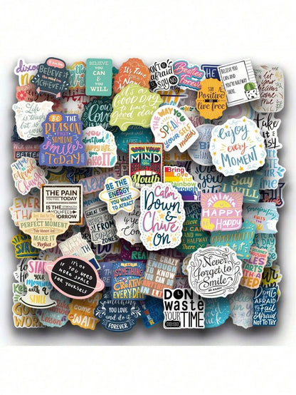50/100Pcs Motivational Vinyl Stickers Pack f