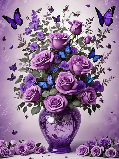 Floral Butterfly Diamond Painting Kit for Adults Beginners,  12x16 Inch