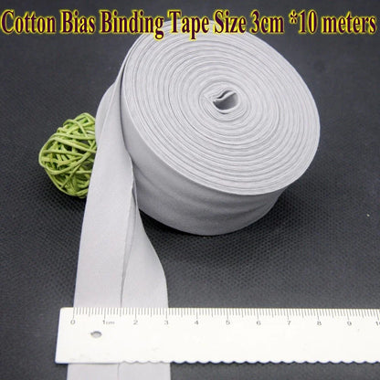 30mm x 10m Cotton Bias Binding Tape DIY Handmade Sewing for Children's clothing quilts tablecloth edge strip