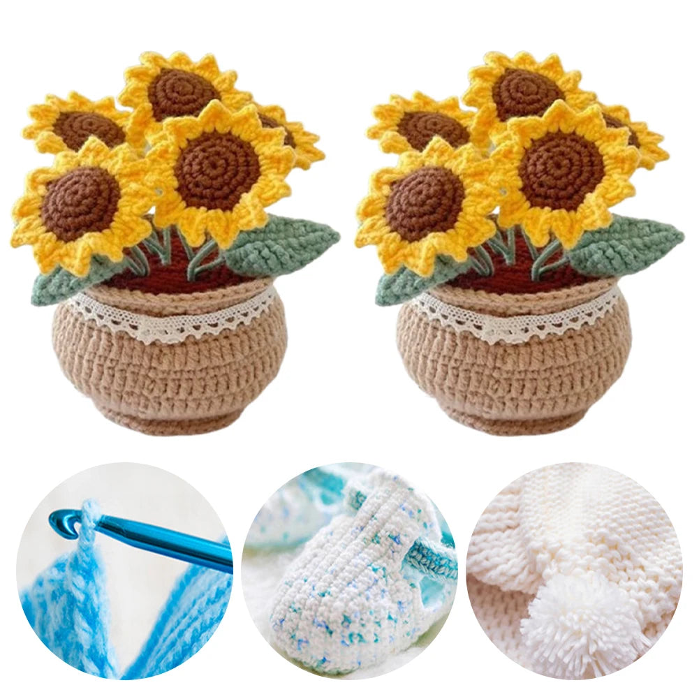 Crochet Kit DIY Tulip Flowers Plant Potted Crochet