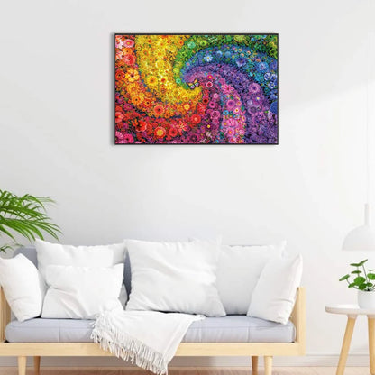 Flower Partial AB Diamond Round Drill DIY Diamond Painting Kit Decor 70x50cm