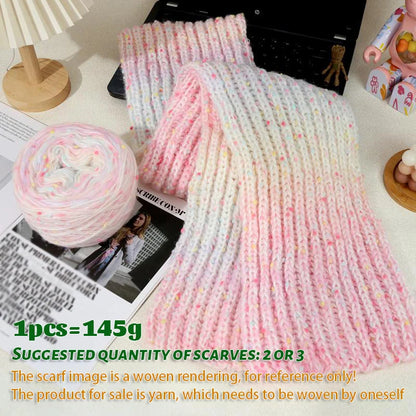 145g couple scarf yarn color dot bean gradient long dyeing hand woven men's and women's fashionable scarf hat yarn ball
