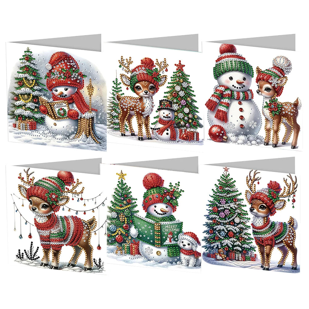6/12pc DIY Diamond Painting Kits Greeting Card