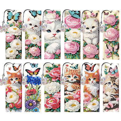12Pcs Animal Landscape DIY Diamond Bookmark Art Projects