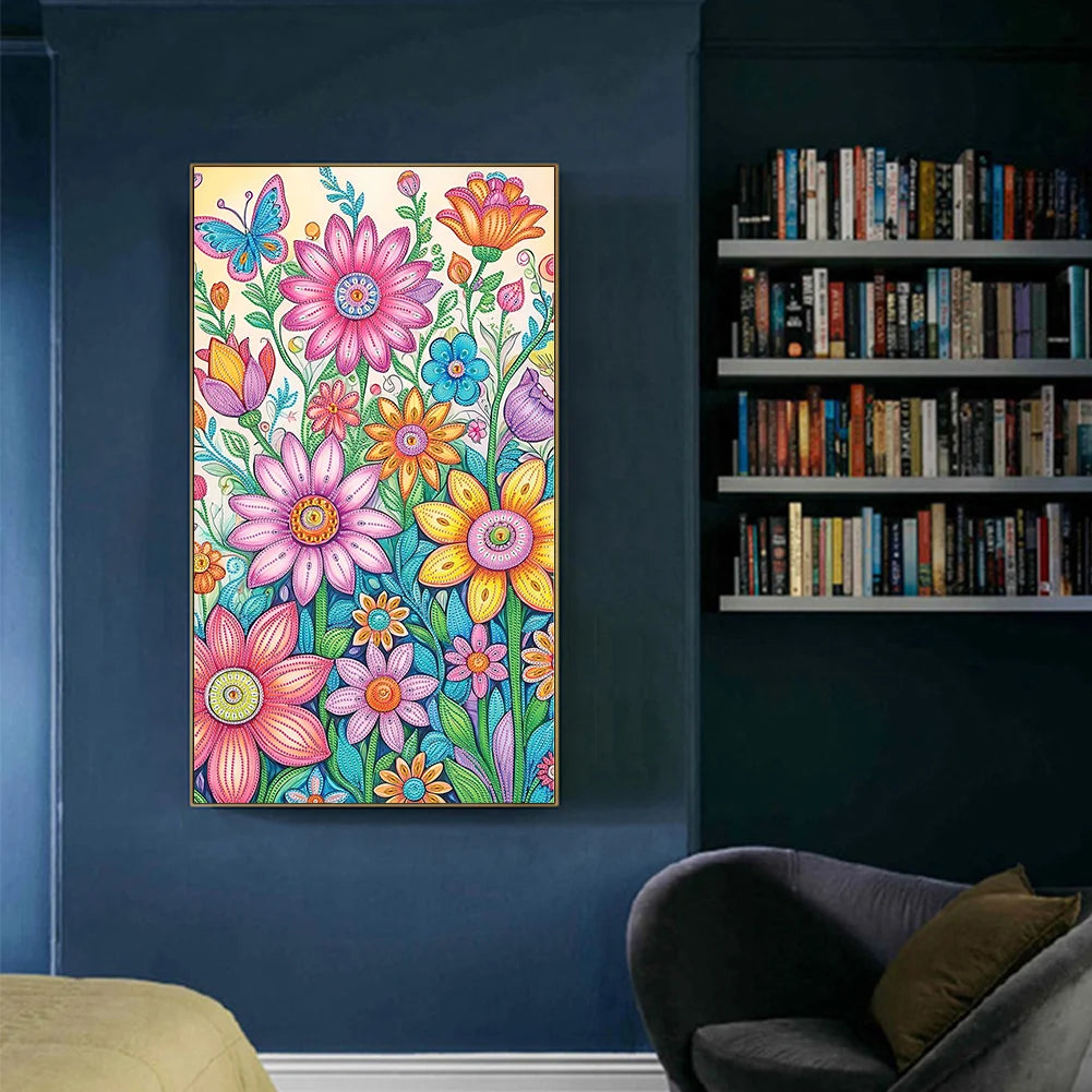 40x70cm Flower 5D DIY Special Shape Crystal Partial Diamond Painting Kit Decor