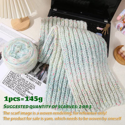 145g couple scarf yarn color dot bean gradient long dyeing hand woven men's and women's fashionable scarf hat yarn ball