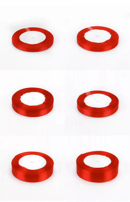 Red Satin Ribbon Wedding Christmas Halloween Party Decoration Gift Wrapping Scrapbooking Supplies DIY Bow Crafts Packing Tape/.，