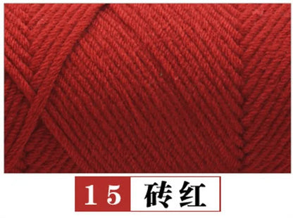 100g Pure Colour Lover Yarn Soft Milk Cotton Yarn Woolen Yarn 8 ply Thread for Knitting Scarf Wool Handmade DIY Scarves Gift