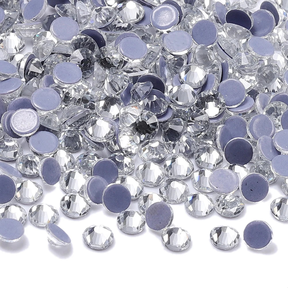 QIIY SS6-SS20 1440Pcs Top Glass Crystal Hotfix Rhinestones Flatback Glitter Stones