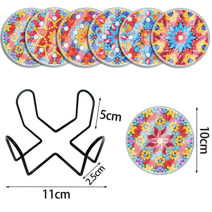 6PCS Diamond Painting Crafts Coaster Small Monster Acrylic Butterfly Washable with Holder for Adults  Beginner Gift Supplies