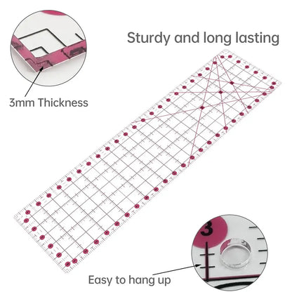 Rotary Cutter Set Pink- Quilting Kit incl. 45mm Fabric Cutter, 5 Replacement Blades, A1 Cutting Mat, Acrylic Quilting Ruler a