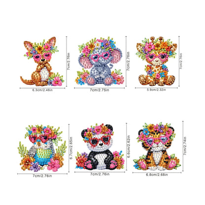 6Pcs Acrylic Flower Buckets Fridge Stickers Diamond Art Fridge Magnet Diamond Painting Refrigerator Magnet for Car Mailbox Decor